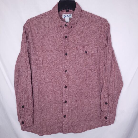 Duluth Shirt Mens Large Red Free Swingin Twist Relaxed Fit - Picture 1 of 11